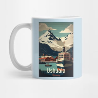 Ushuaia, Norway, travel poster Mug